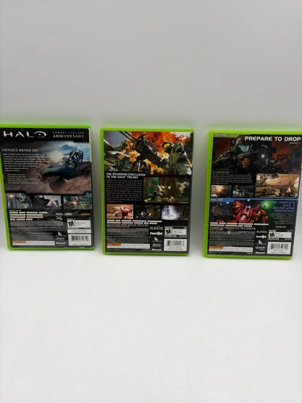 Halo Bundle of 3 Games Microsoft Xbox 360 Tested Working